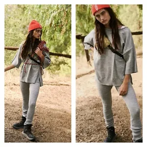 Free People Movement The Recovery Cozy Knit Set Women's XS Gray‎ Luxe Loungewear thumbnail 2