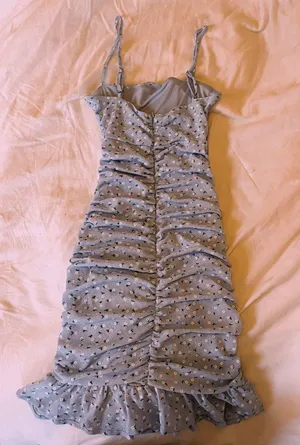 Tiger Mist Light Blue Floral mini dress thumbnail 3