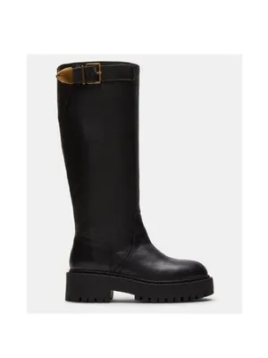 NEW STEVE MADDEN BUSTER BLACK LEATHER BOOT Lug Platform Sole Chunky Black SZ-11 thumbnail 6