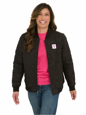 T-Mobile Be Magenta WOMEN'S QUILTED BLACK JACKET M thumbnail 2