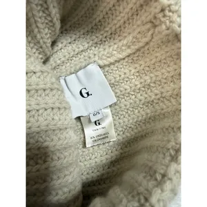 G. Label by goop Classic Hat Ivory Wool Cashmere Ribbed Beanie One Size thumbnail 4