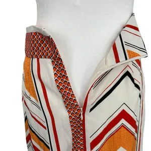 Banana Republic Tie Wrap Geo Skirt Orange White Size 4 thumbnail 6