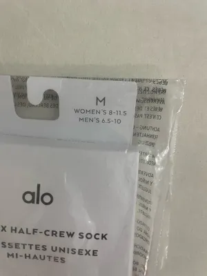 Alo NWT Unisex Half Crew Throwback Socks Sweet Pink White Size M thumbnail 6