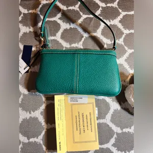 Dooney & Bourke NWT Turquoise Leather Mini Shoulder or Wristlet Bag summer fun thumbnail 12