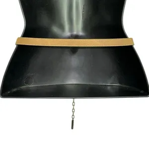 Elite Tan Faux Leather Skinny Chain Belt Turquoise Stone Western Boho Small‎ thumbnail 2