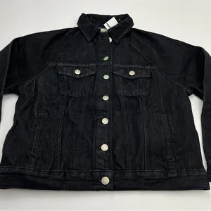 Madewell Oversized Jean‎ Jacket Womens XS Black Lunar Wash 100% Cotton M4230 NEW thumbnail 9