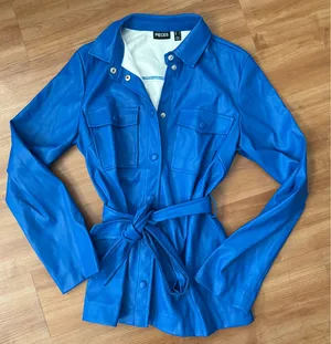 H&M Pieces Leather Belted Shacket thumbnail 4