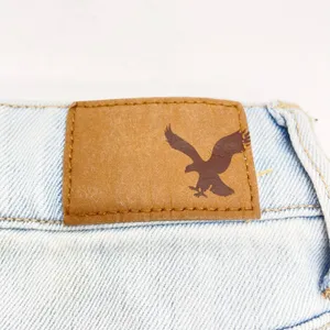 American Eagle Womens 4‎ Denim Mini Skirt Light Wash Distressed Hem Button Fly thumbnail 11