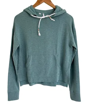 Travis Mathew Womens Drawstring Hooded Sweater Teal Blue‎ Size XS Oversized thumbnail 1