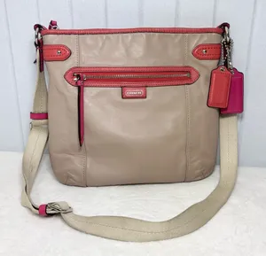 Coach‎ Vintage Daisy Spectator Tan Orange Pink Crossbody Bag thumbnail 1