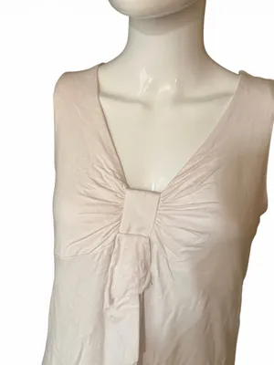 Sleeveless V-Neck Tie-Front Tank Top - Cream thumbnail 2