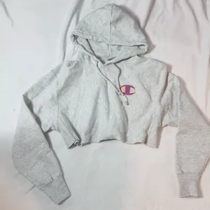 CHAMPION Reverse Weave Crop Hoodie In Gfs Silver Grey - XS thumbnail 2