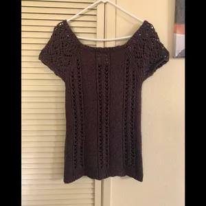 Old Navy 🍫Rich brown knitted cap sleeve top thumbnail 2