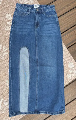Princess Polly Blue High-Rise Straight Leg Denim Skirt thumbnail 1