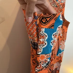 Vtg Patchwork Paisley Wide‎ Leg Overalls Jumpsuit Boho Festival Cottagecore S/M thumbnail 7