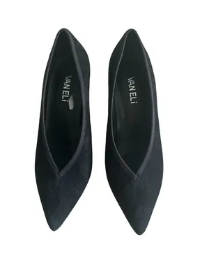 VAN ELI Womens Black Suede Pointed Heels Size 6 thumbnail 2