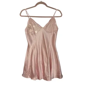 Frederick’s of‎ Hollywood Mini Satin Dress Baby Pink Hearts Print Vintage Small thumbnail 14