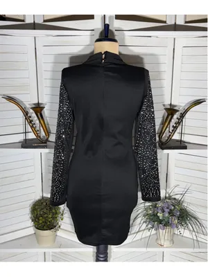 Vintage Y2K studded dress bodycon black punk goth rave alt edgy biker grunge M L thumbnail 2