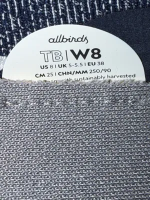 Allbirds Women Tree Breezer Slip On Shoes Navy and White Knit Ballet thumbnail 7