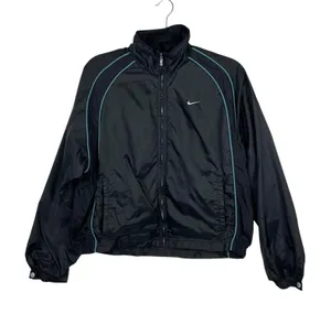 Vintage Nike Women's M Full Zip-Embroidered Swoosh Nylon Windbreaker 90's Jacket thumbnail 1