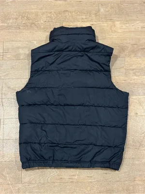 Hollister Navy Blue Puffer Vest Mock Neck Collar Seagull Logo Embroidered Size M thumbnail 3