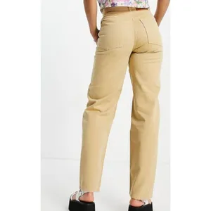 Reclaimed Vintage Cross Over‎ Button Fly Dad Jeans Womens 24 Stone Tan High Rise thumbnail 3
