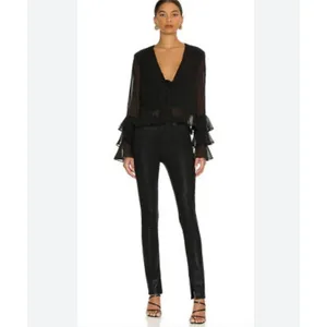 Tularosa Winnie Womens Black Ruffle Sleeve Blouse thumbnail 3