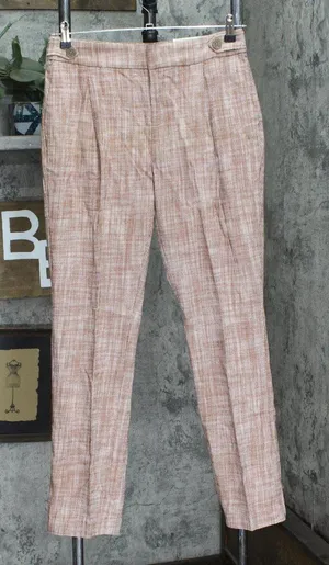 NWT Christopher & Banks Fit High Rise Woven Trousers 5330 4 Brown Red Texture thumbnail 1