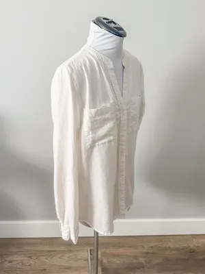 Anthropologie Calligraphie White Linen Shirt thumbnail 4