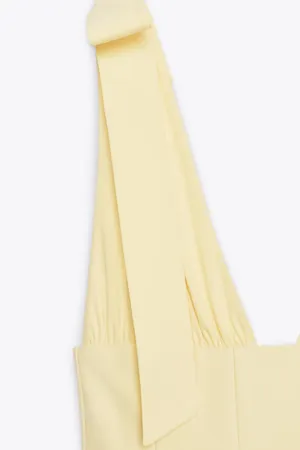 Zara Yellow V-Neck Tie-Shoulder Fit & Flare Dress thumbnail 11
