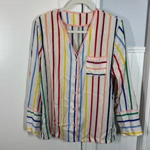 Summersalt The Cloud‎ 9 Silky Striped Pajama Top size large lounge casual sleep thumbnail 2