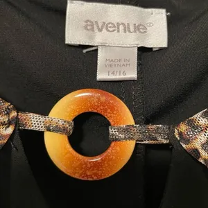Avenue Tank Top Brown & Black‎ Leopard Print Layered Ring Detail Womens 14/16 thumbnail 4