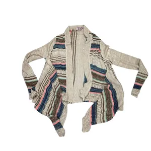 Love on a Hanger Striped Open Front Waterfall Cardigan Sweater Size Medium thumbnail 5