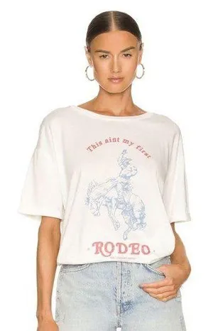 The Laundry Room- First Rodeo - Oversized Tee - White thumbnail 1