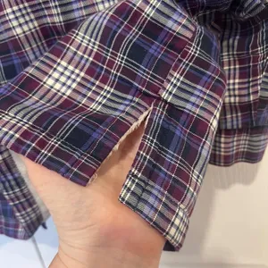 L.L Bean Fleece Lined Flannel Plaid Button Shirt Jacket Purple Womens Size Small thumbnail 7