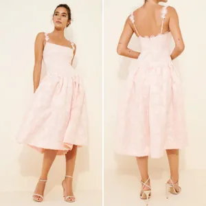 For Love & Lemons Florence Drop Waist Midi Dress Size L thumbnail 2