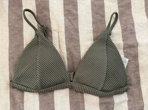 Green Hollister Bikini Ribbed Top thumbnail 1