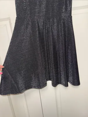 Sleeveless Shimmer V-Neck Mini Dress in Black thumbnail 5