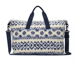 Pink Victoria’s Secret fair isle Sherpa weekender bag thumbnail 1