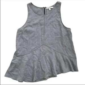 Derek Lam 10 Crosby Chambray Blue Sleeveless Asymmetrical Hem Tank Top 6 thumbnail 3