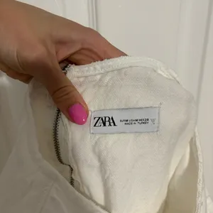 ZARA White Denim Midi Dress thumbnail 9