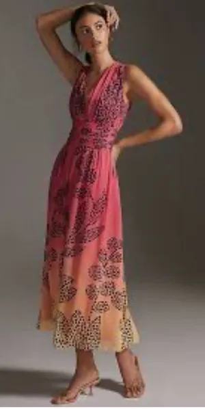 Anthropologie Verb by Pallavi Singhee Ombré Maxi Dress Large thumbnail 1