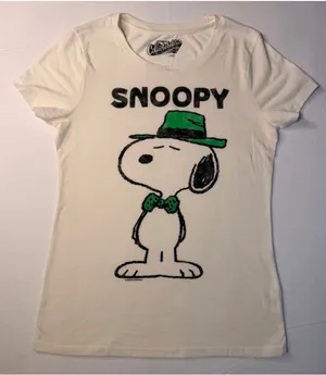 Old Navy Collectabilitees Snoopy Short Sleeve Graphic Tshirt M Off-White Retro thumbnail 1