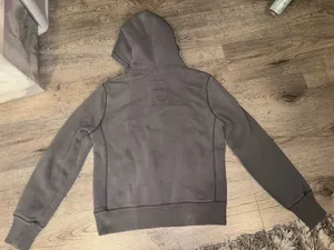 Y2K Vntge Aeropostale 87 Grey Half Zip Hoodie w/ Faux Fur Hood XL thumbnail 7