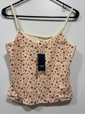 Parker × Target Women's Pointelle Tank Top - Cream Floral thumbnail 2