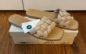 a new day Maggie Embellished Braided Slide Sandals Women’s Size 9 New with Tags thumbnail 1