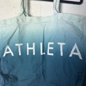 Athleta‎ Ombre Tote Bag Teal Green Blue Canvas Beach Travel thumbnail 2