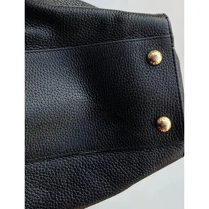 Vintage Michael Kors Carine Pebbled Leather Satchel Black Tote Shoulder Bag thumbnail 7