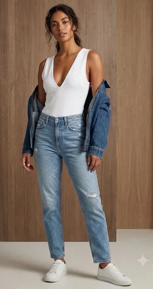 Intimately Free People Keep It Sleek Bodysuit White V Neck Thong Small thumbnail 1