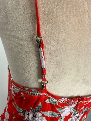 Lulu's Red Floral Spaghetti-Strap Midi Dress thumbnail 5